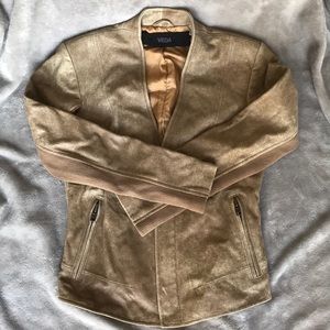 DISTRESSED TAN LEATHER VEDA JACKET